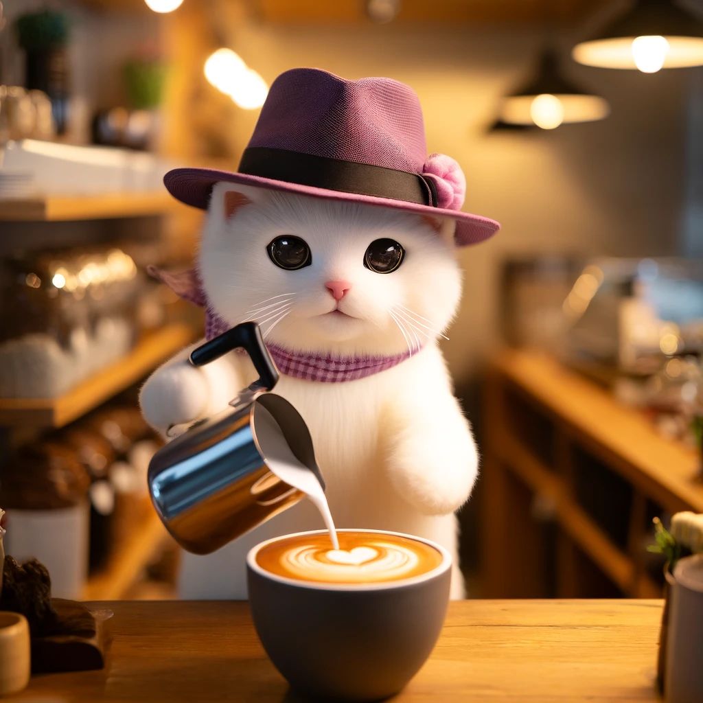 Coffee cat in $DEGEN hat