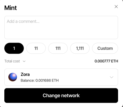 Mint 1,111 = max airdrop