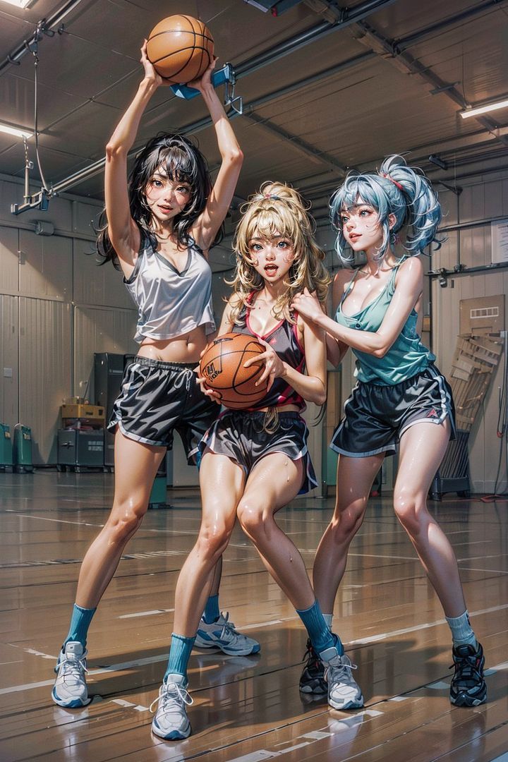 The girls on the basketball team 1