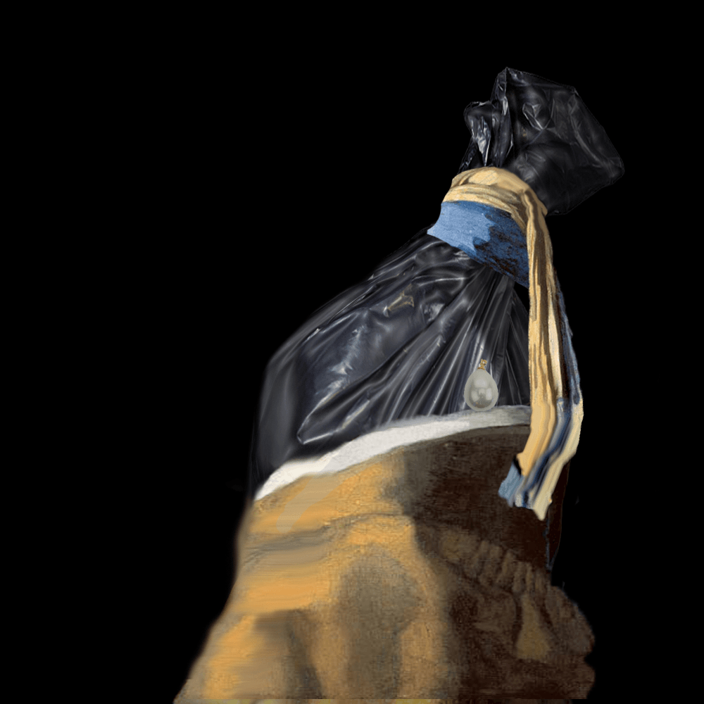 Bag with a pearl earring