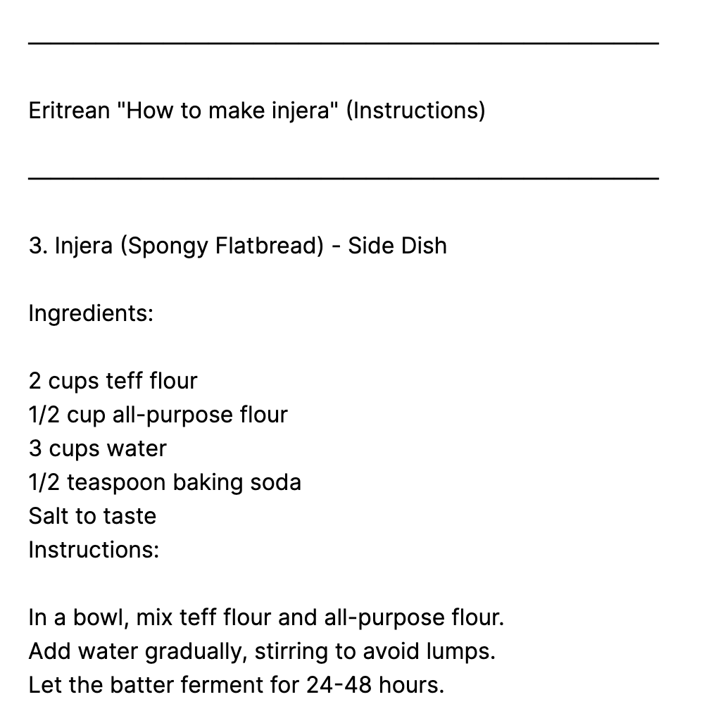 How to make Injera (instructions)