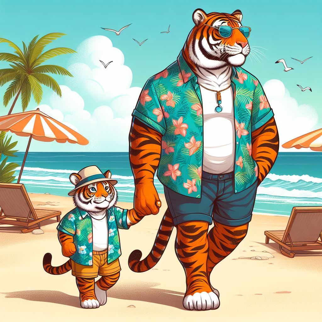 tiger in summer