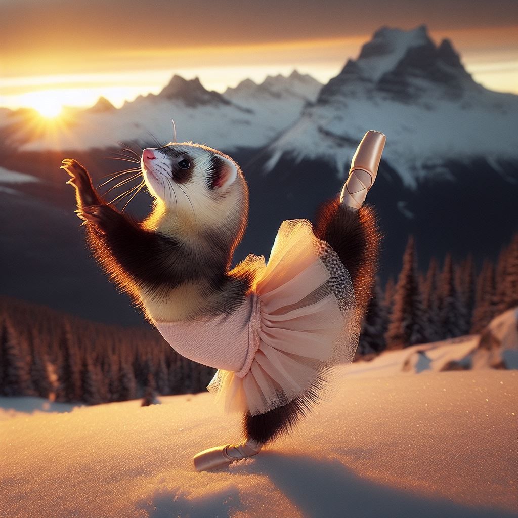 Ballerina Weasel in Snow Mountain