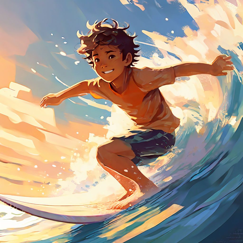 surfing boy