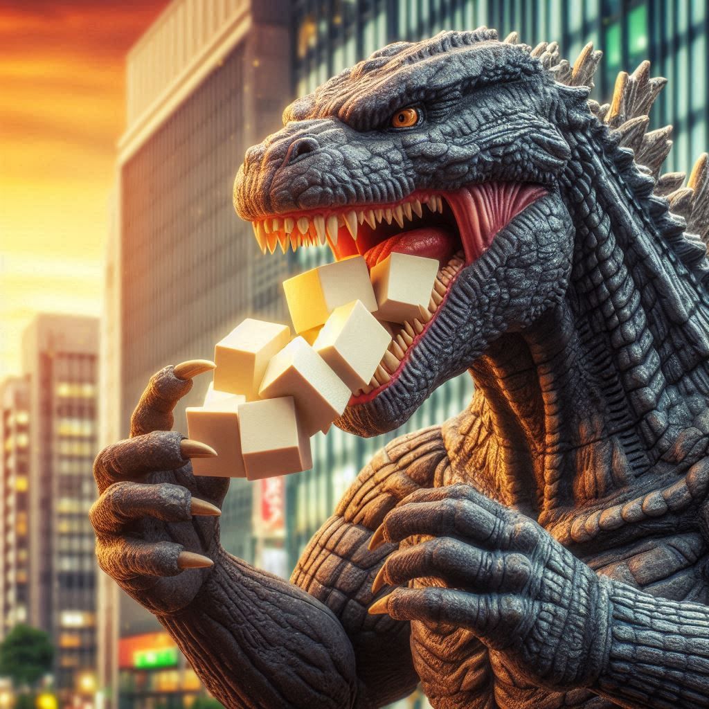 Tofu Eating Godzilla