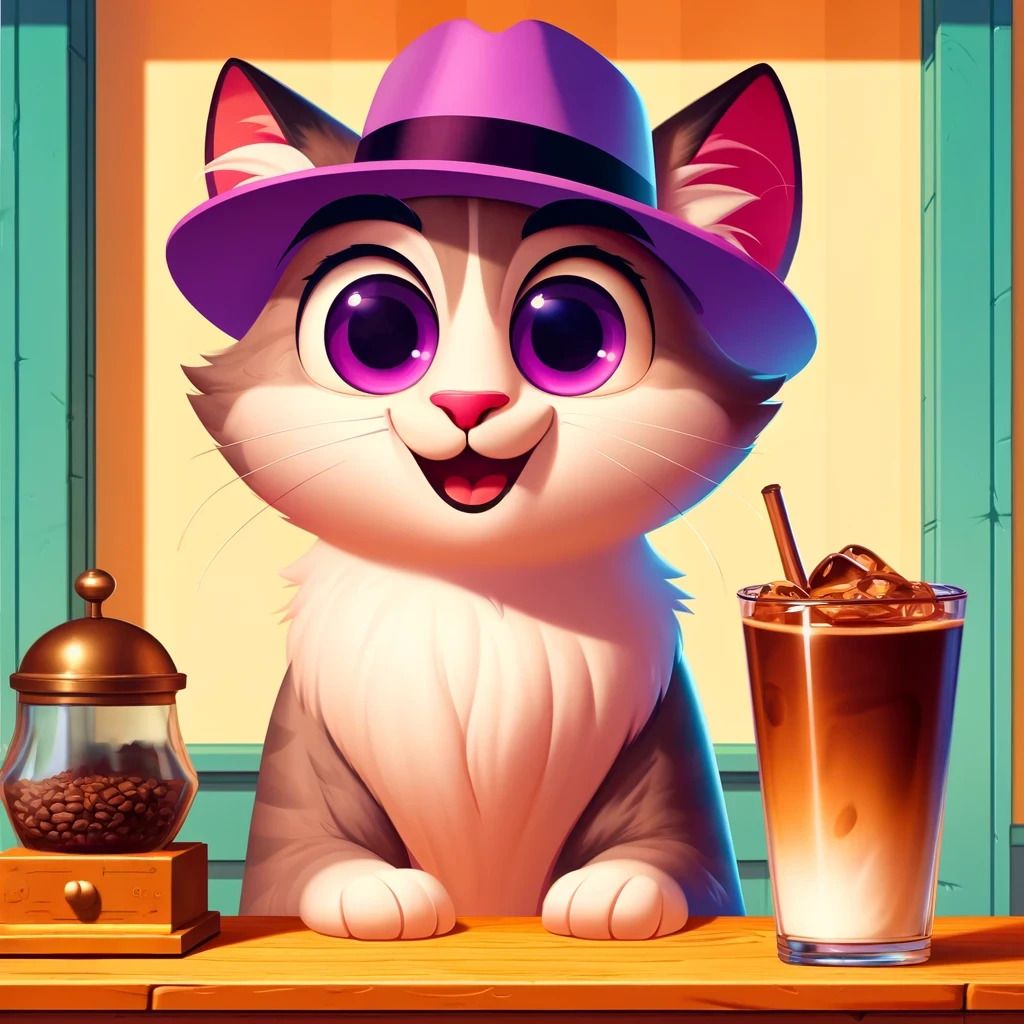 디젠냥이 아아 $DEGEN cat iced cafe latte