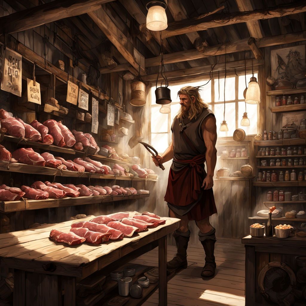 Thor choosing ham for the feast