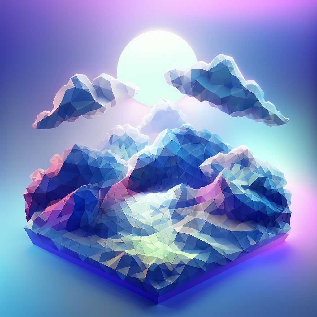 the-sun-and-clouds-shine-low-poly