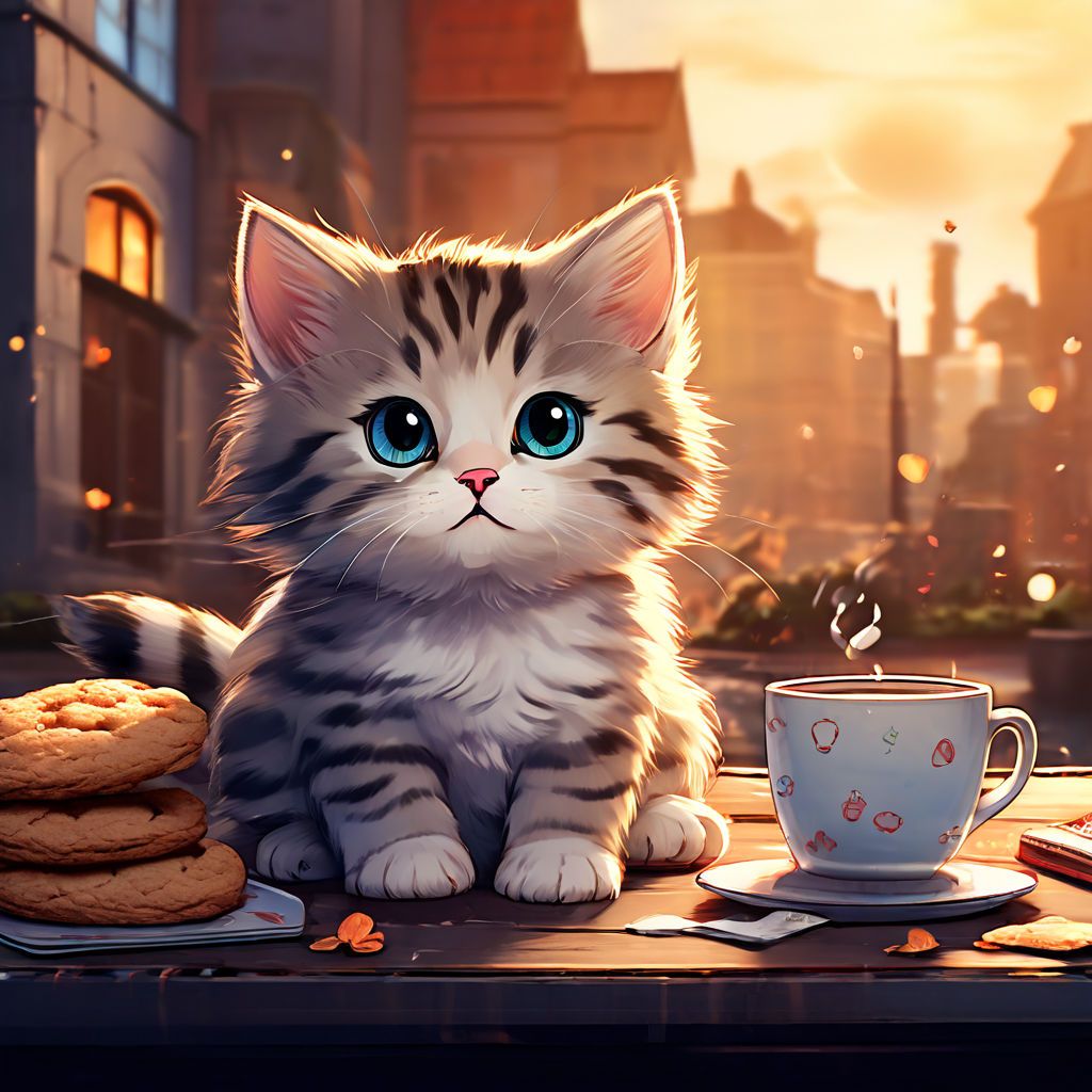 A cup of coffee with a cat