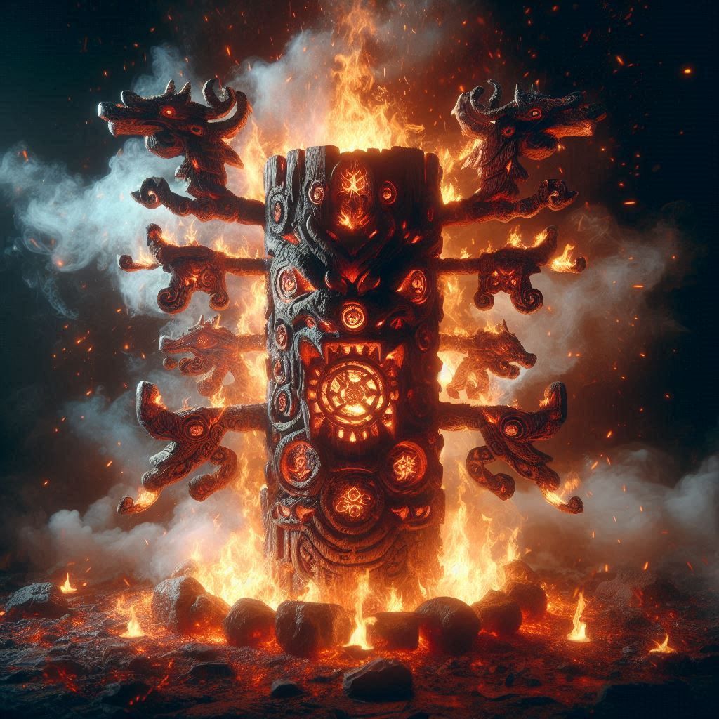 flaming totem