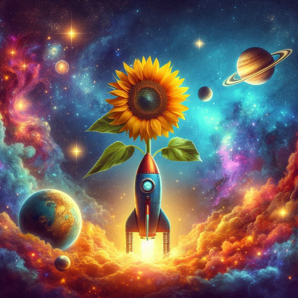 Send sunflower to the moon