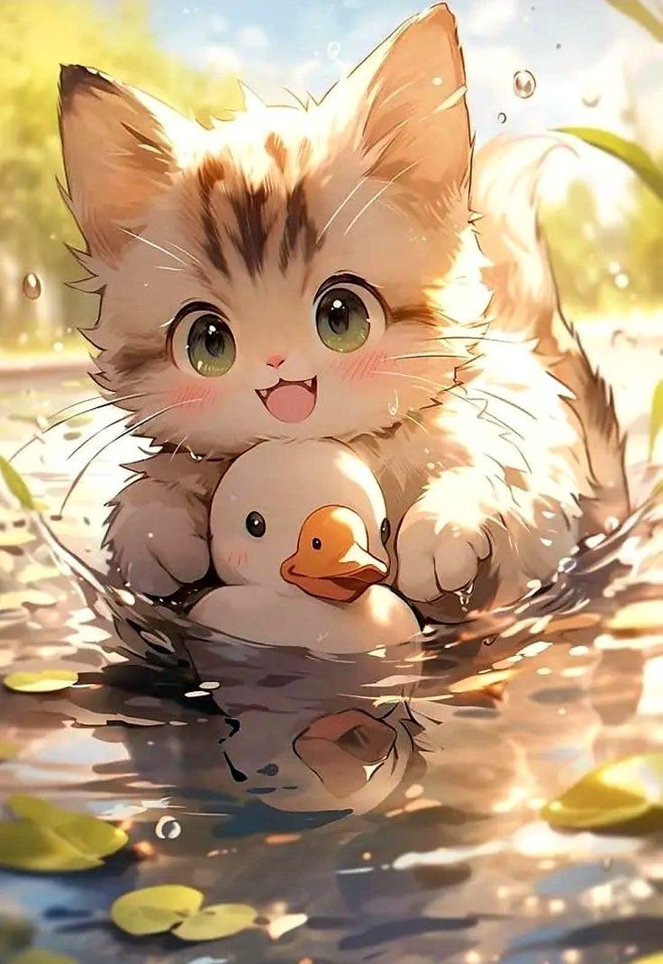 kitten & duck