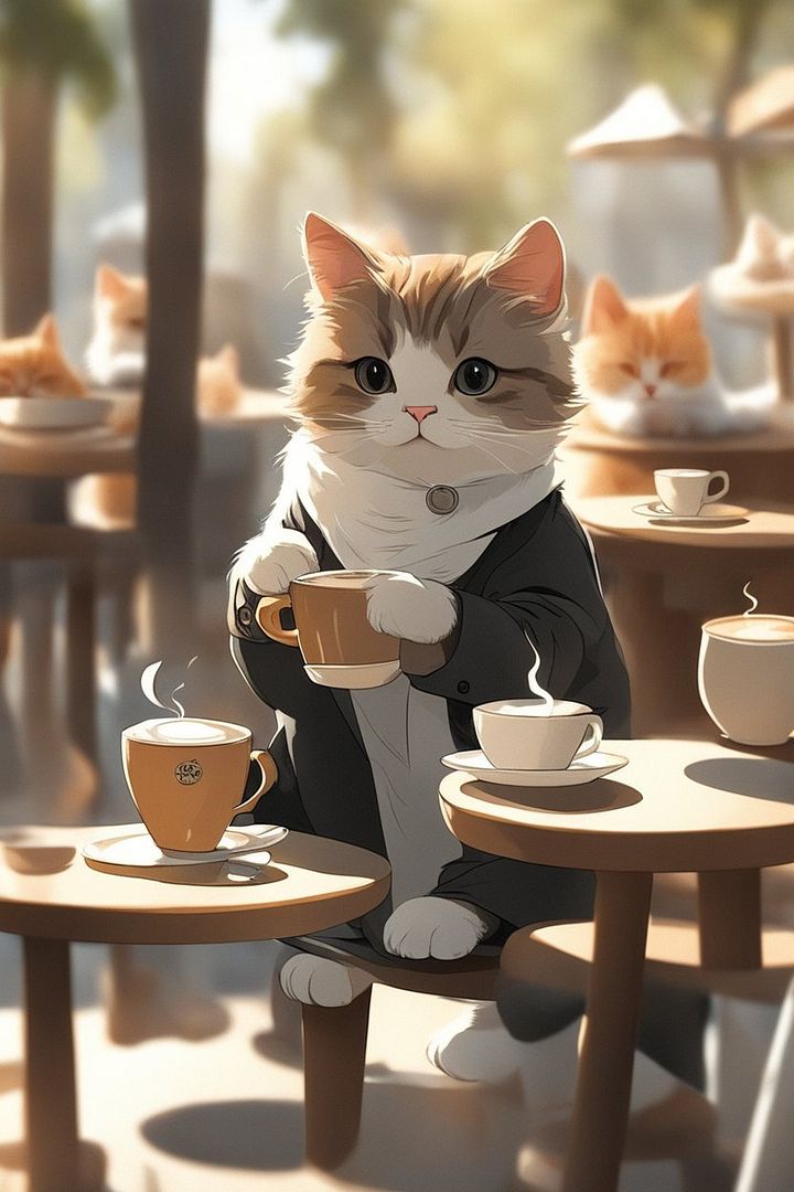 cute coffe catttttt