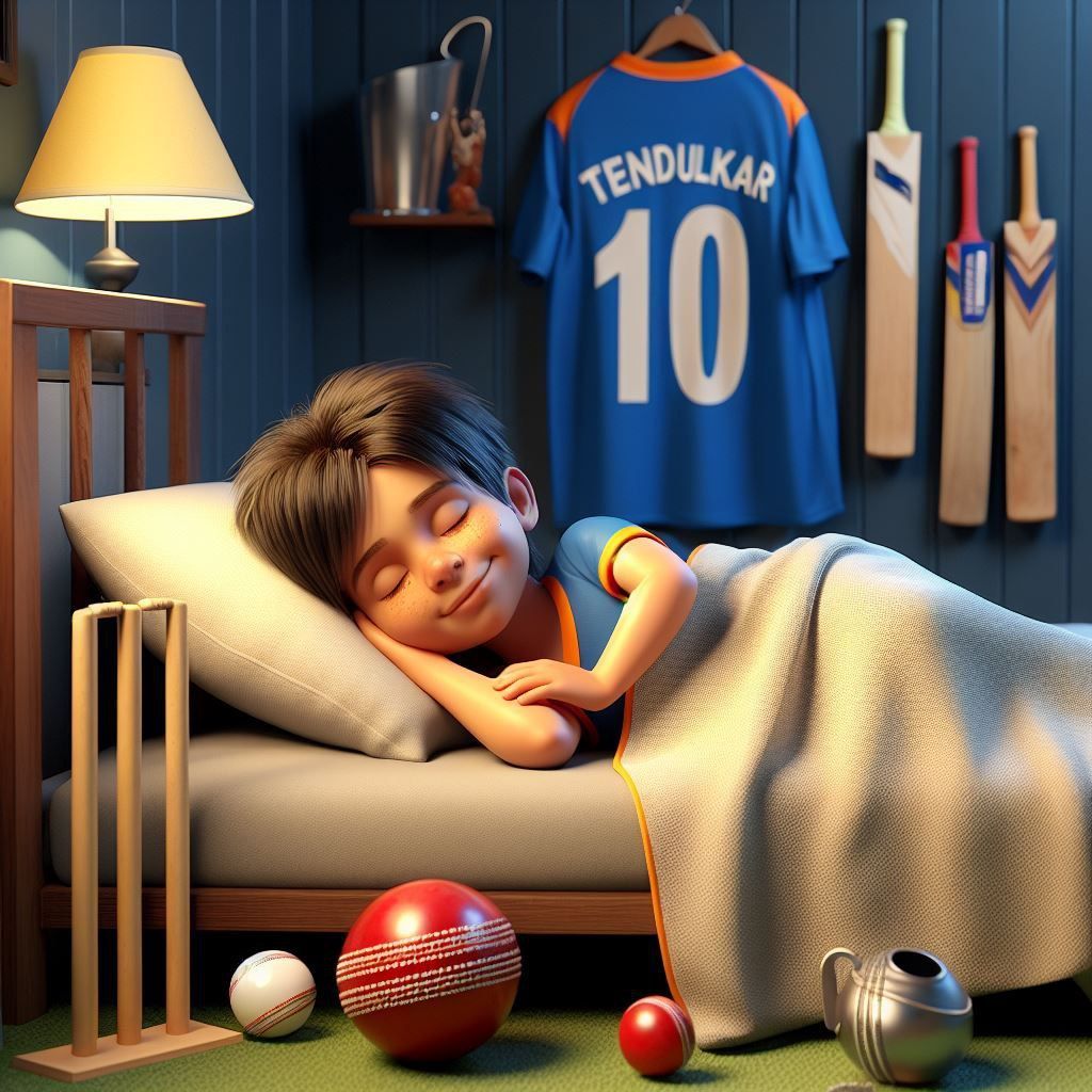 8yr Old Boy Dreaming about Their Cricket Idol's