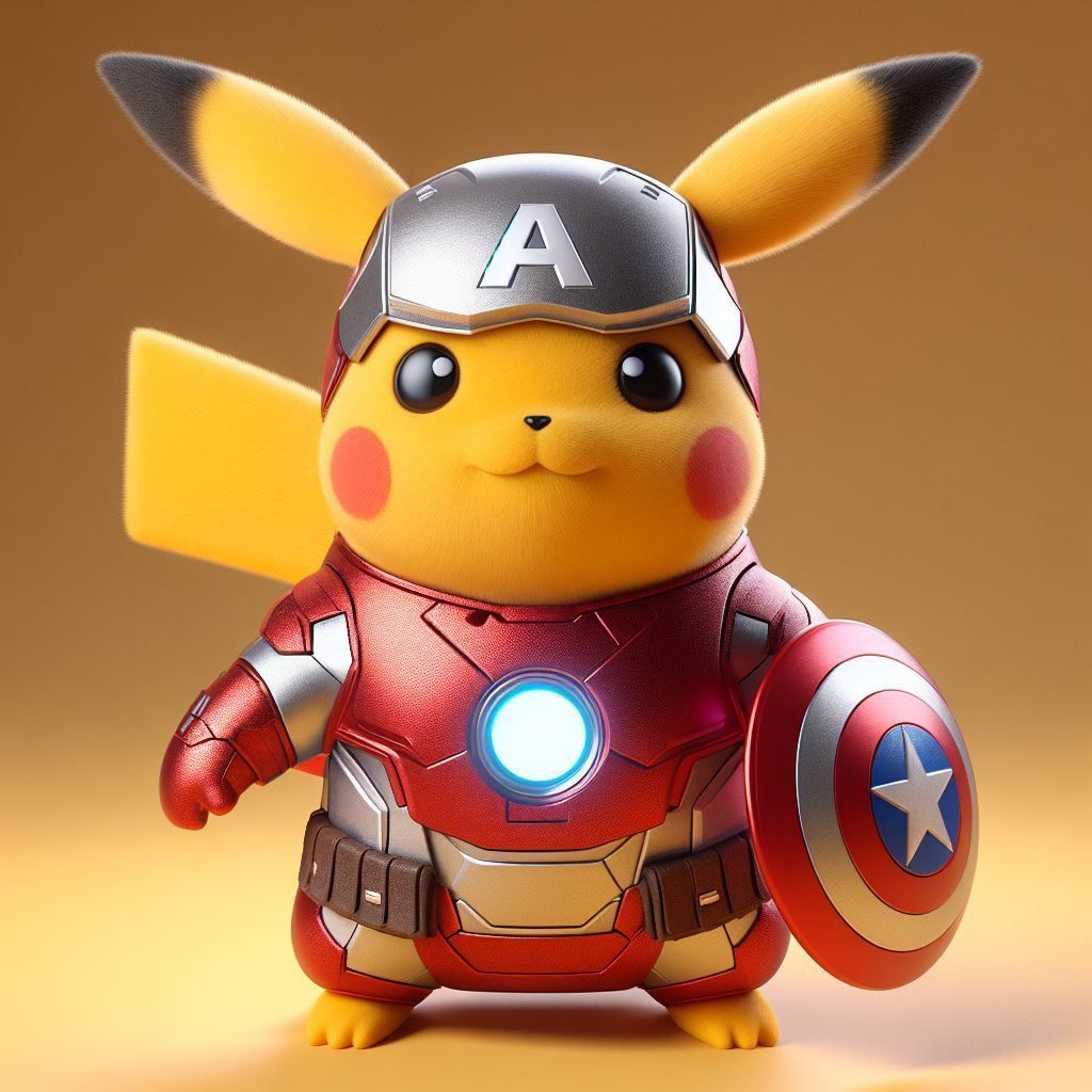 Pikachu Wearing Marvel Dresses