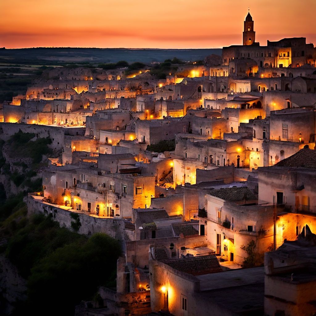 Matera, a city in southern Italy that is more beautiful at night