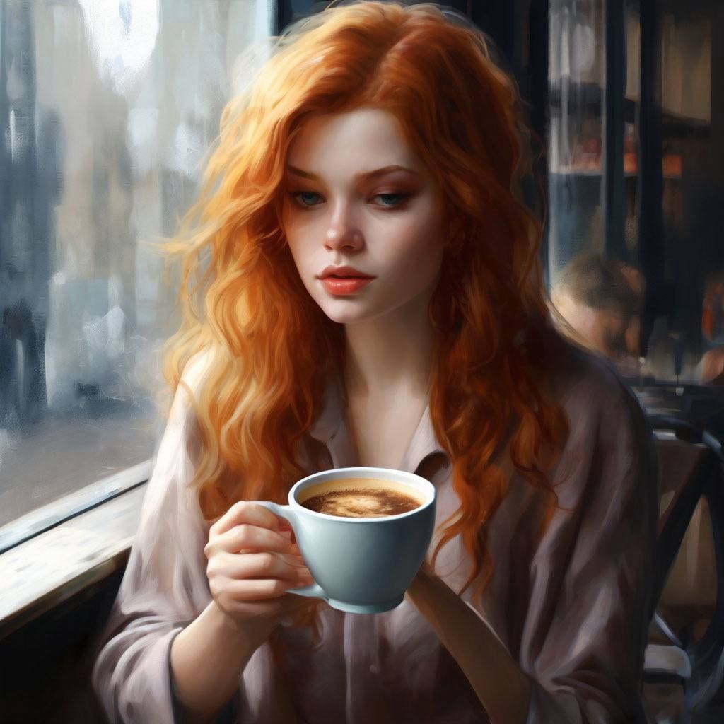 Girl drinking coffee