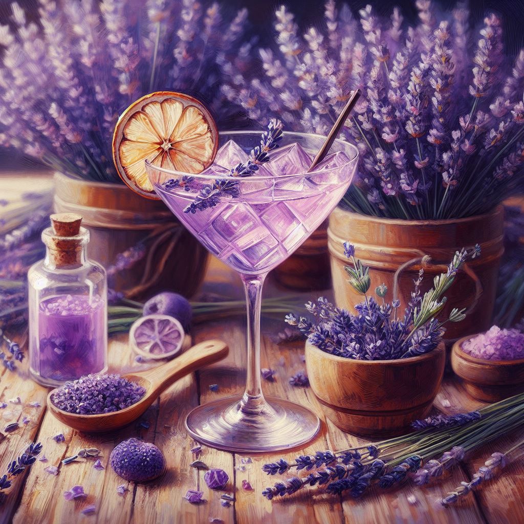 lavender garnish cocktail idea