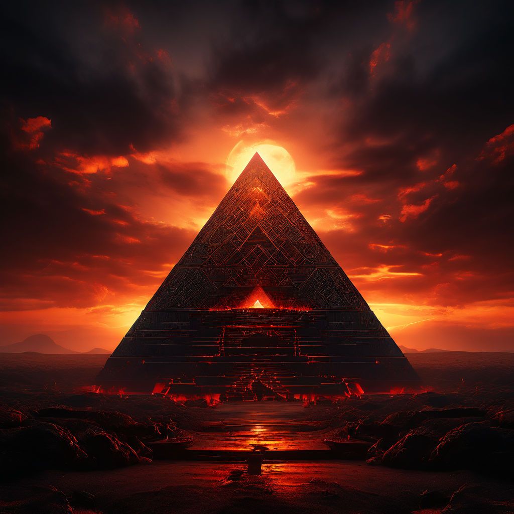 Pyramid in the sunset