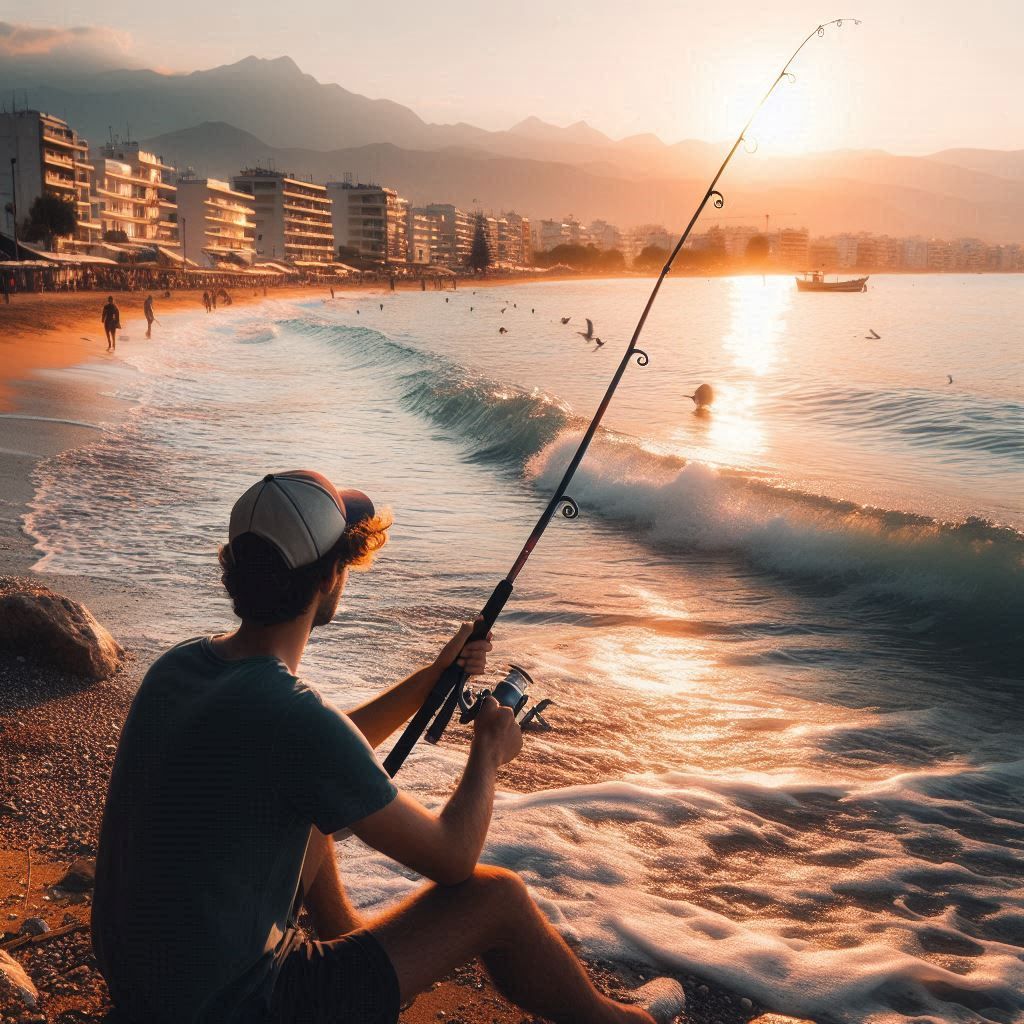 Fishing on the beach