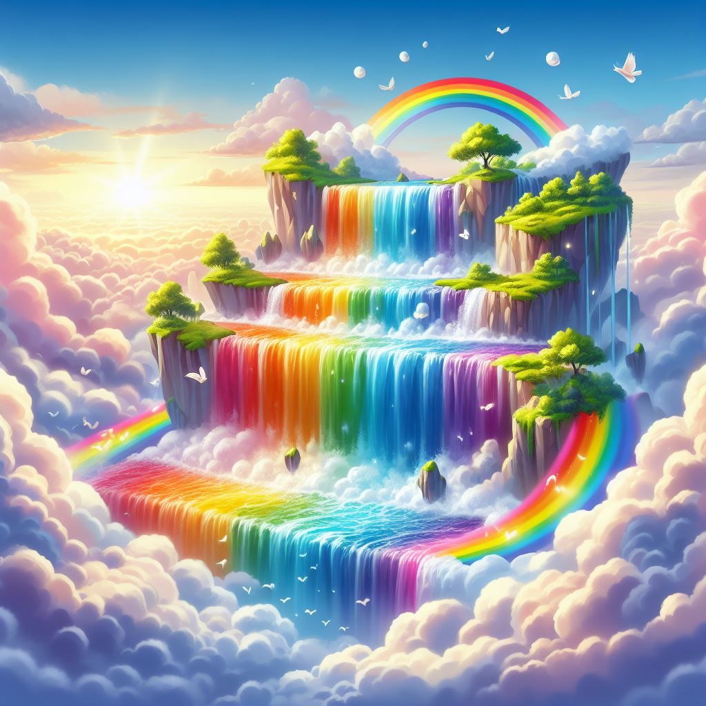 Rainbow waterfall