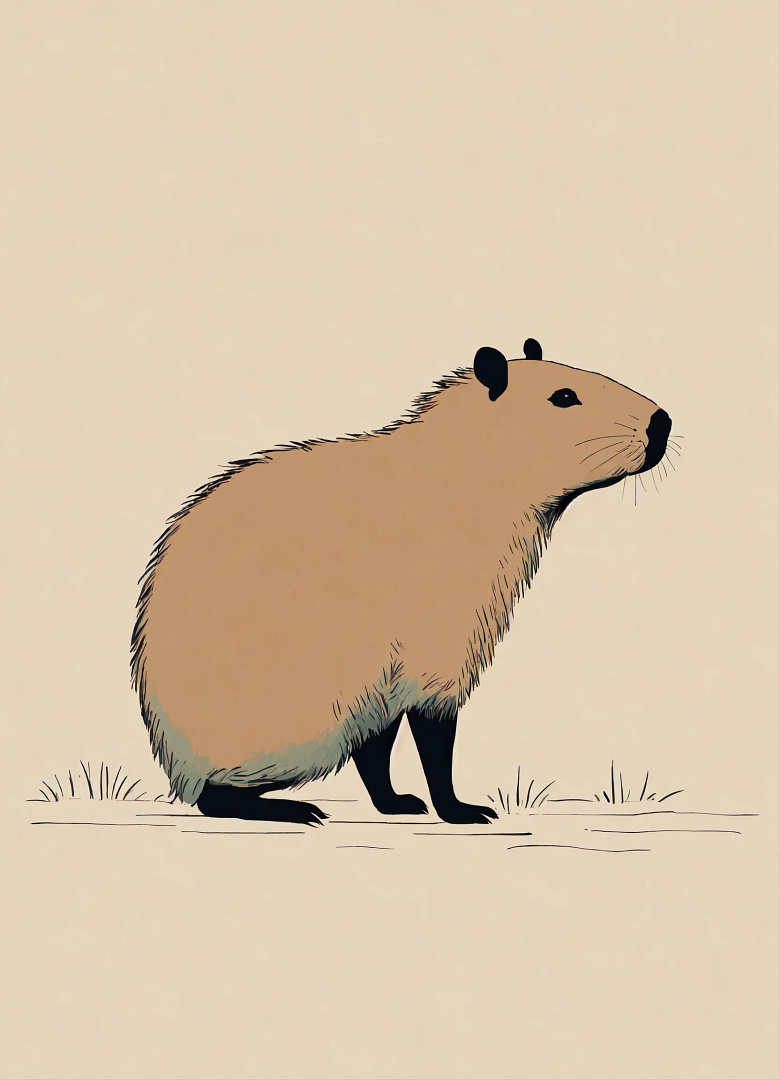 cute minimalistic capybara