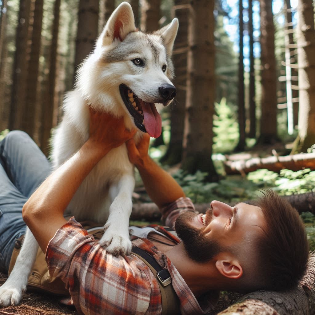 Cutie playing in the forest