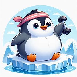 exercising penguin