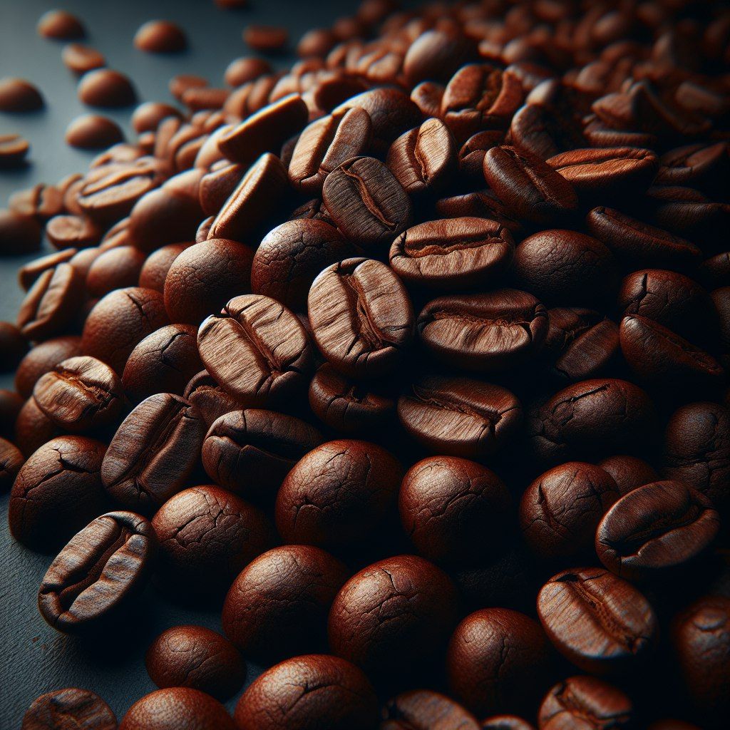 Coffee beans in close up