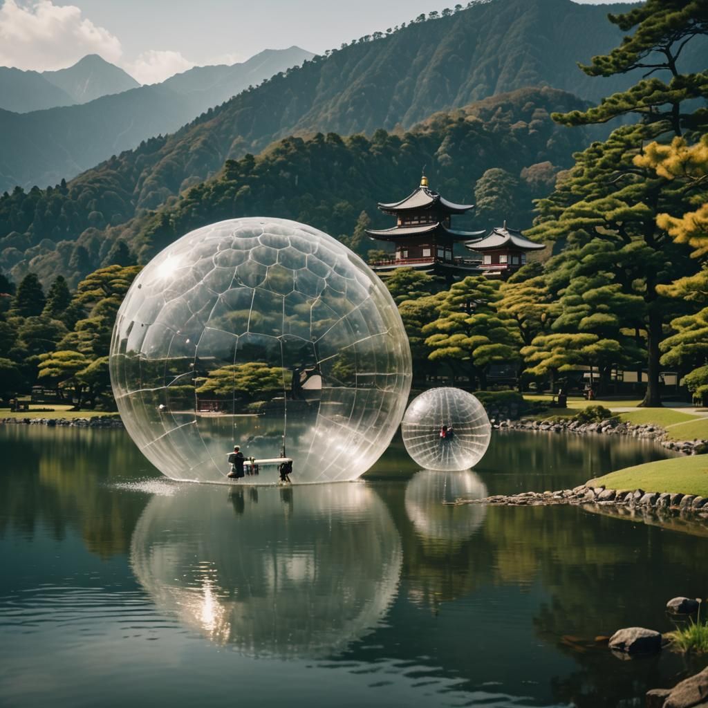 Zorb in a Japanese lake. Quite moment