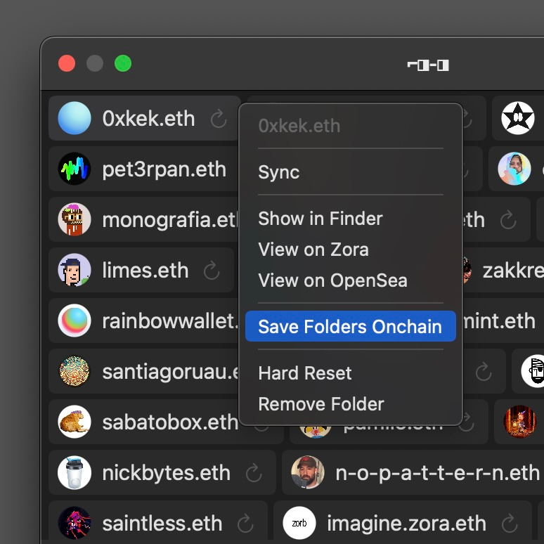 save folders onchain