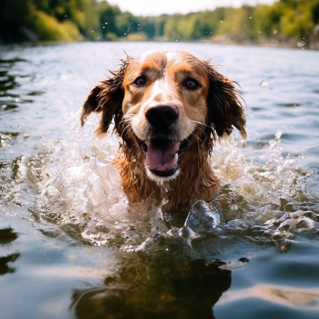 Dog in a river