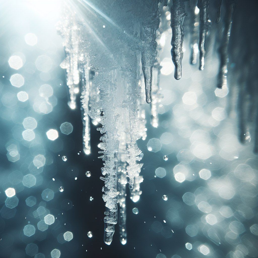 Icicle in close-up