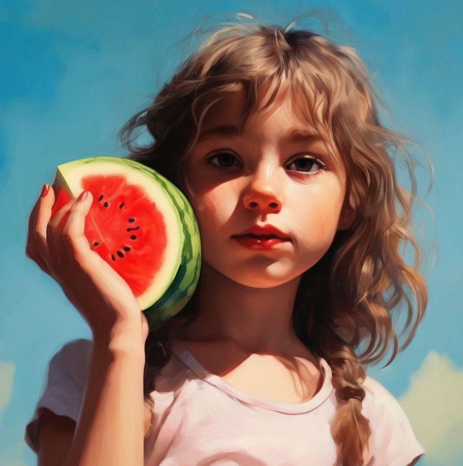 Girl with watermelon