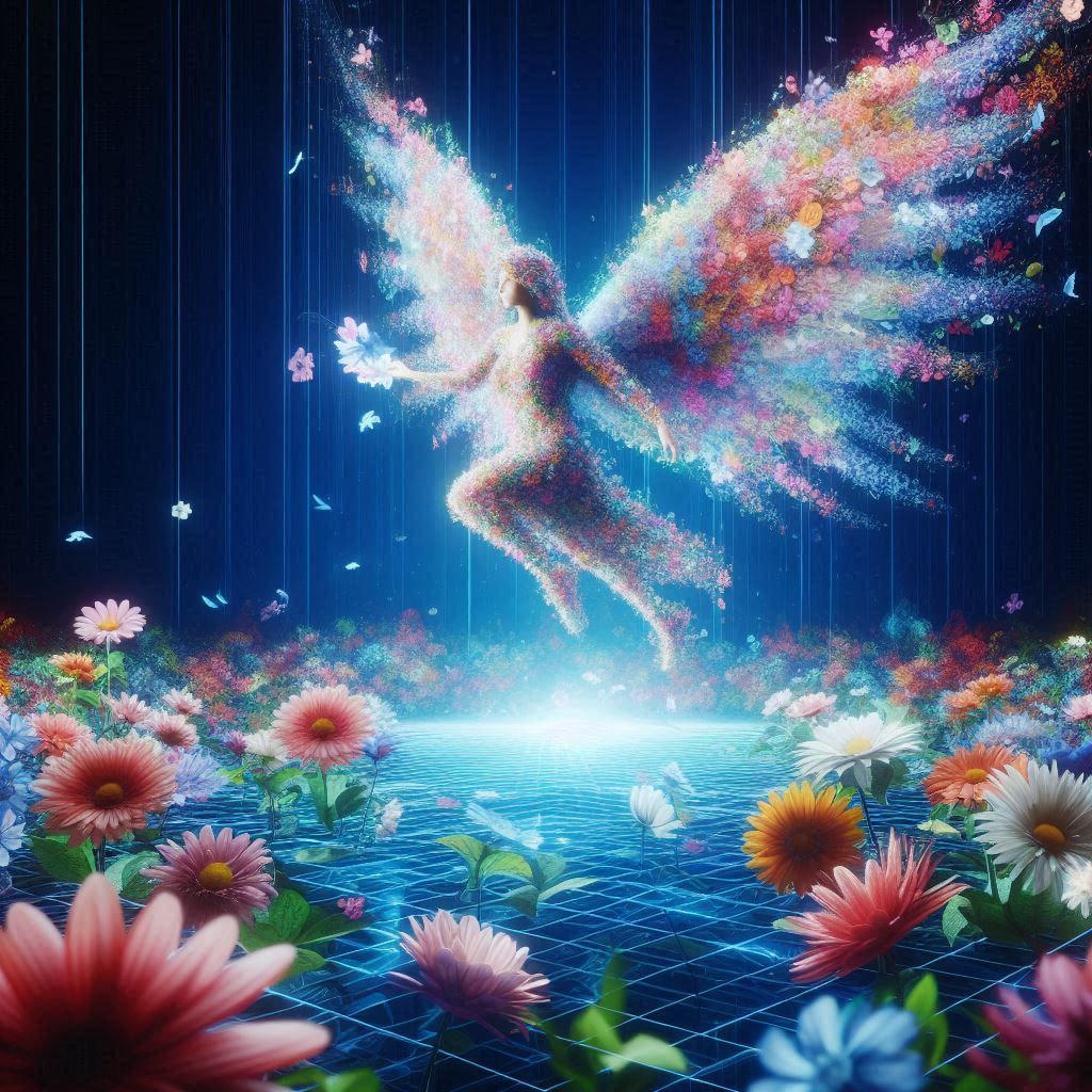 virtual angel of flowers