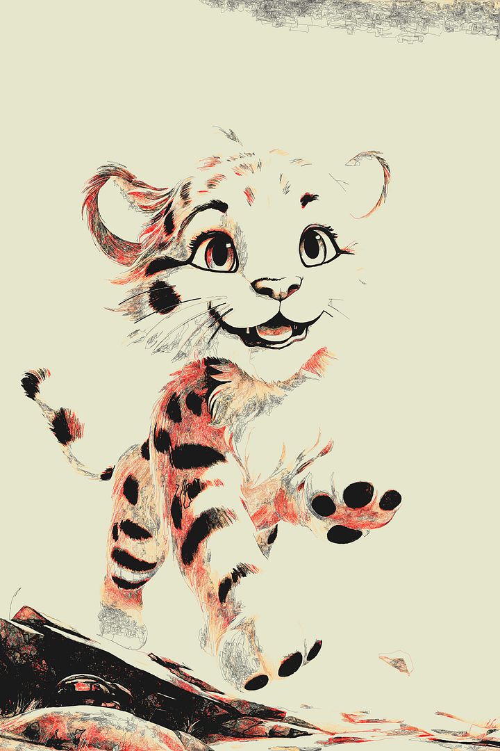 Coding Art: Little Tiger by @terakiart