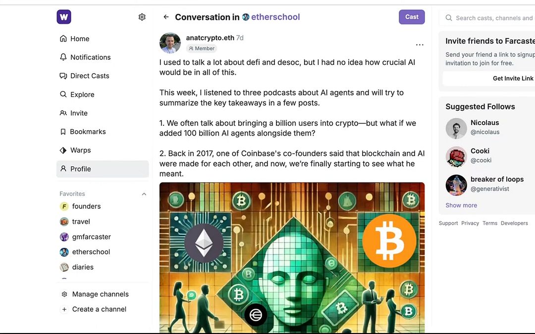 Farcaster AI Agents: Aethernet/Higher, Talent Prospects, Dan Romero’s Plans, Web3 Social at Devcon