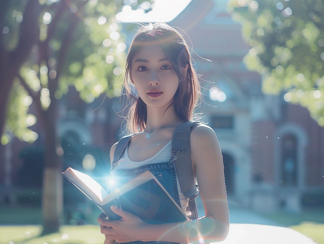 light girl in campus