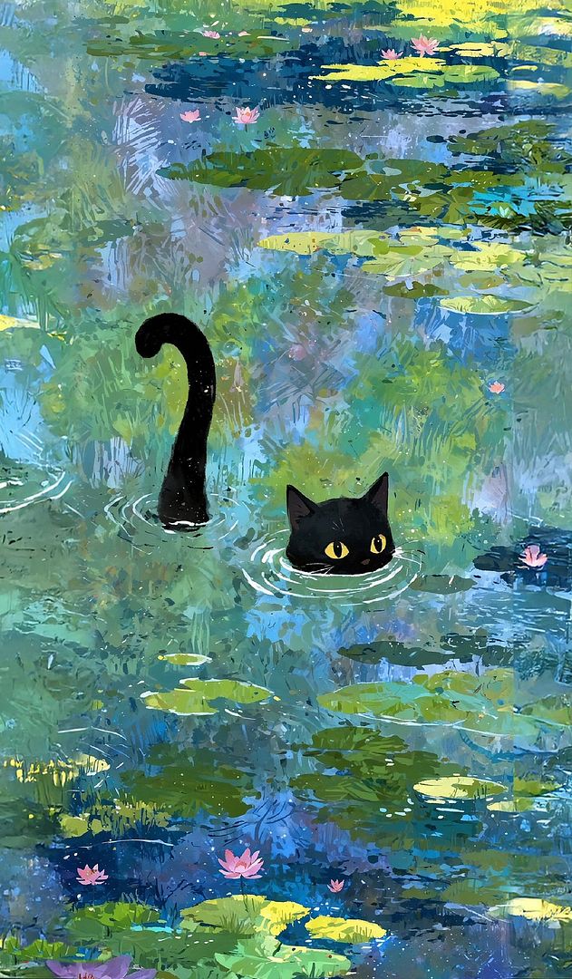 cool cat in water