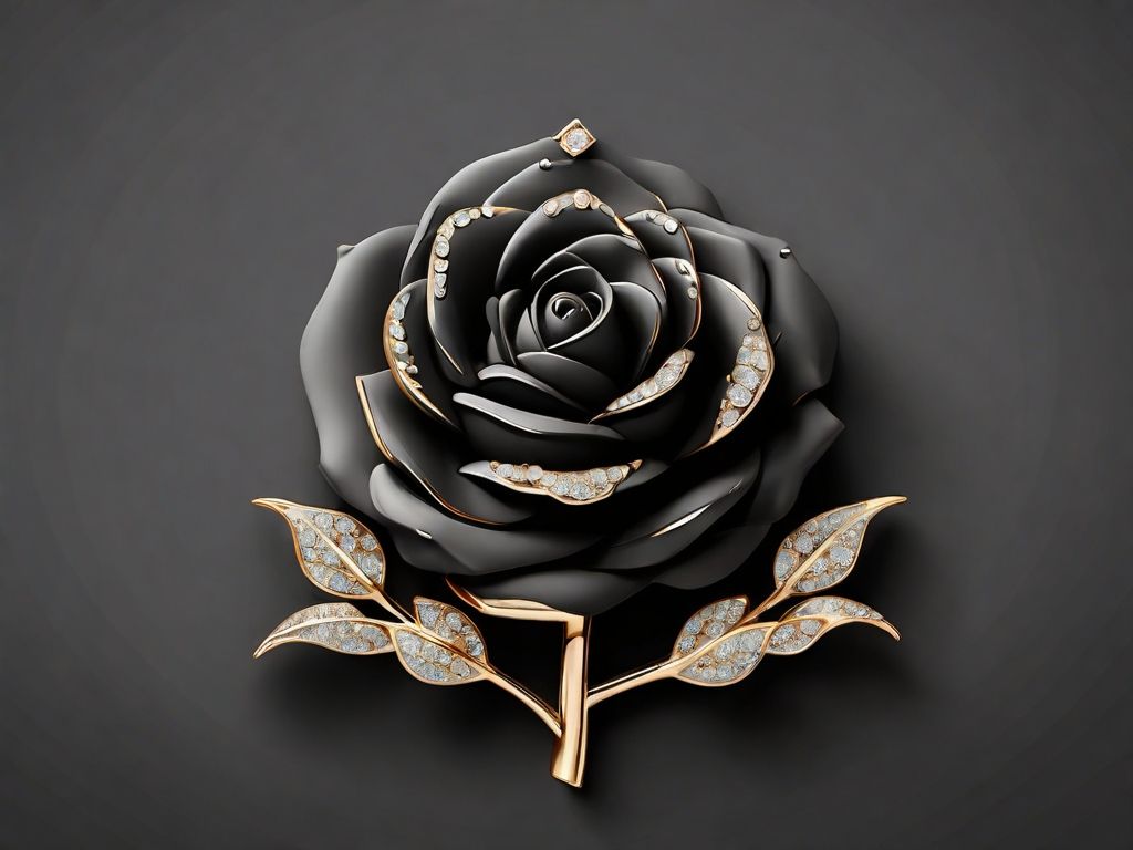 black clay rose with small