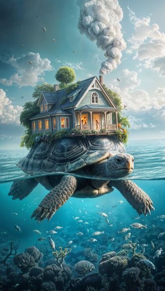 Turtle Home in a Colorful Ocean...