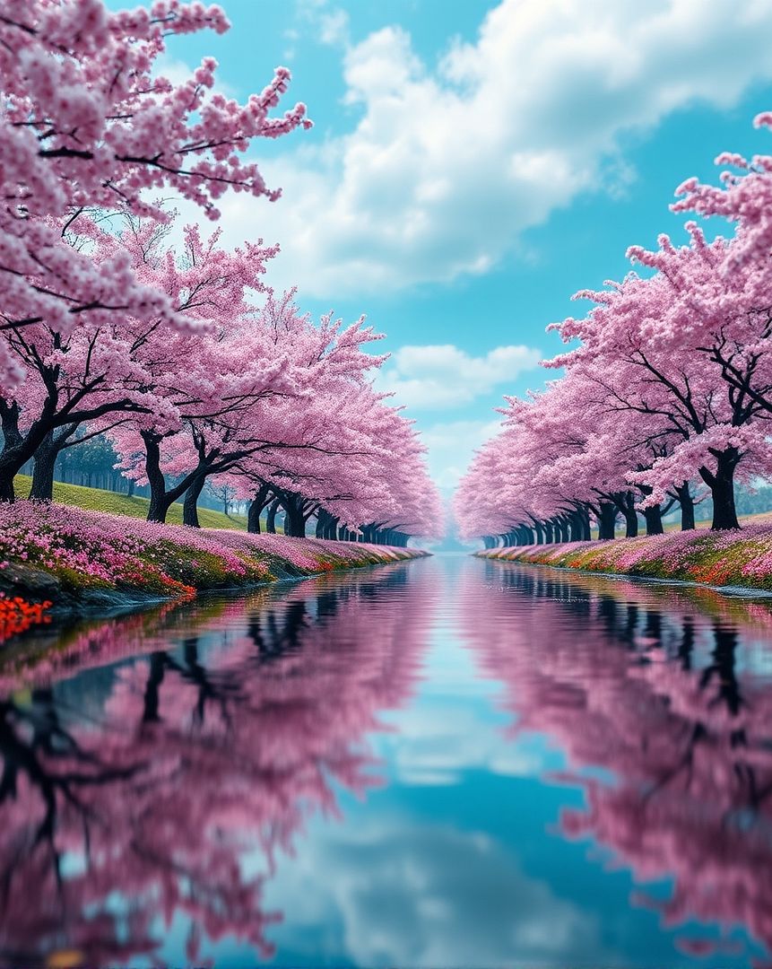 Cherry Blossom Stream Road