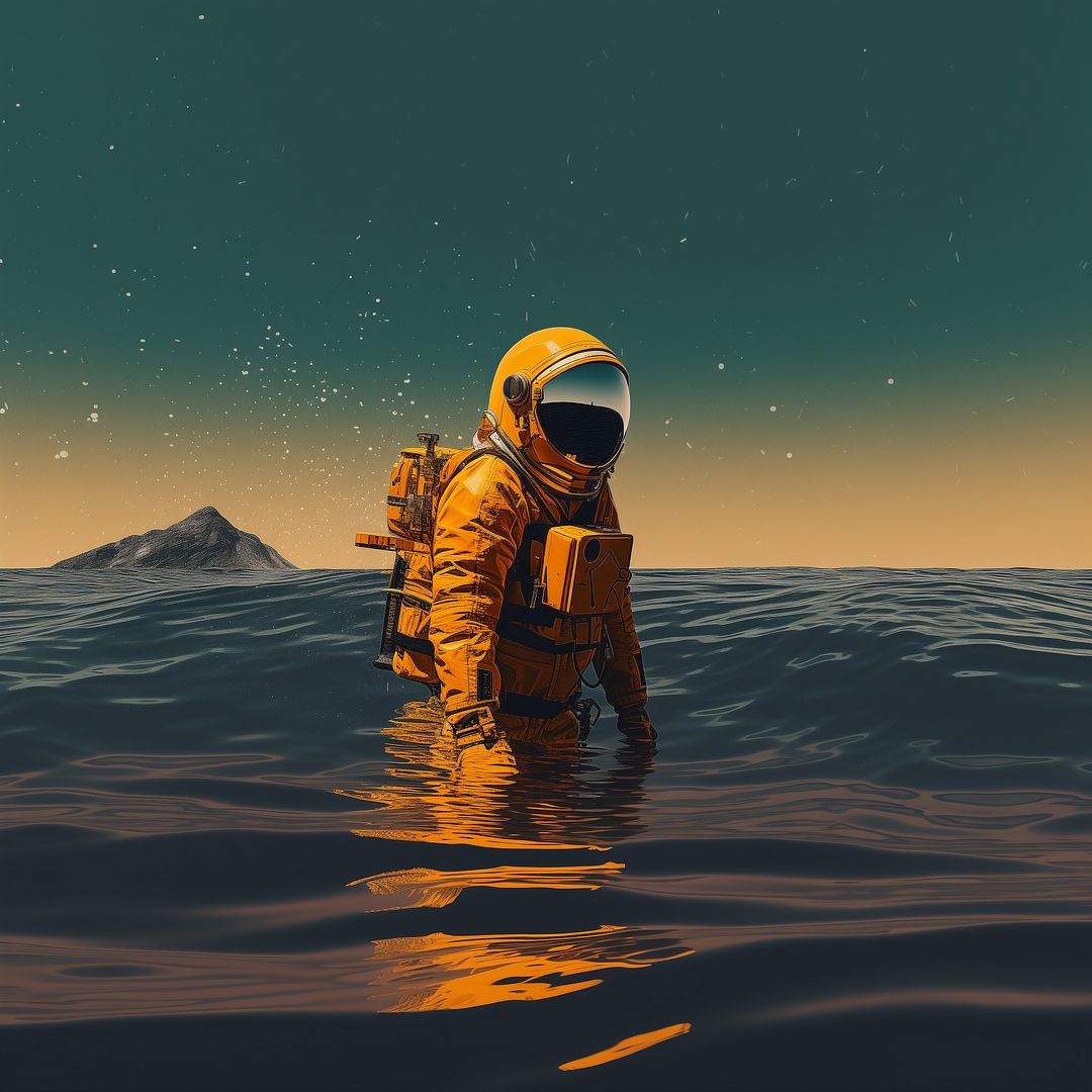 astronaut-diving-digital-art