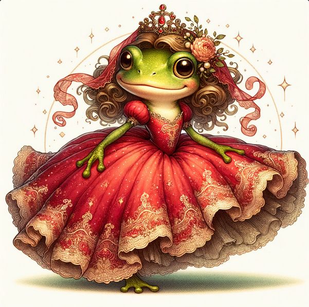 Frog in a Red Dress , or Birthd