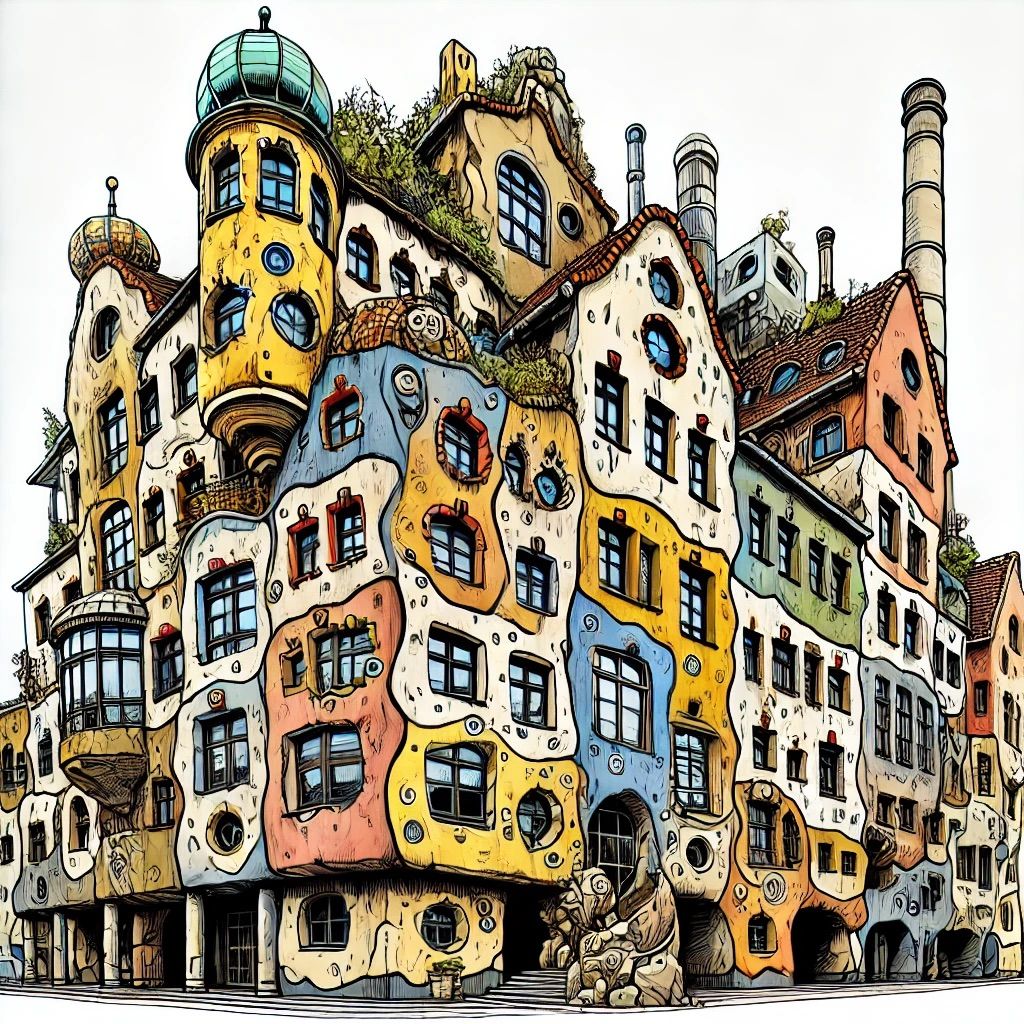 Harmony of Nature and Architecture by Hundertwasser. Grüne Zitadelle, Magdeburg