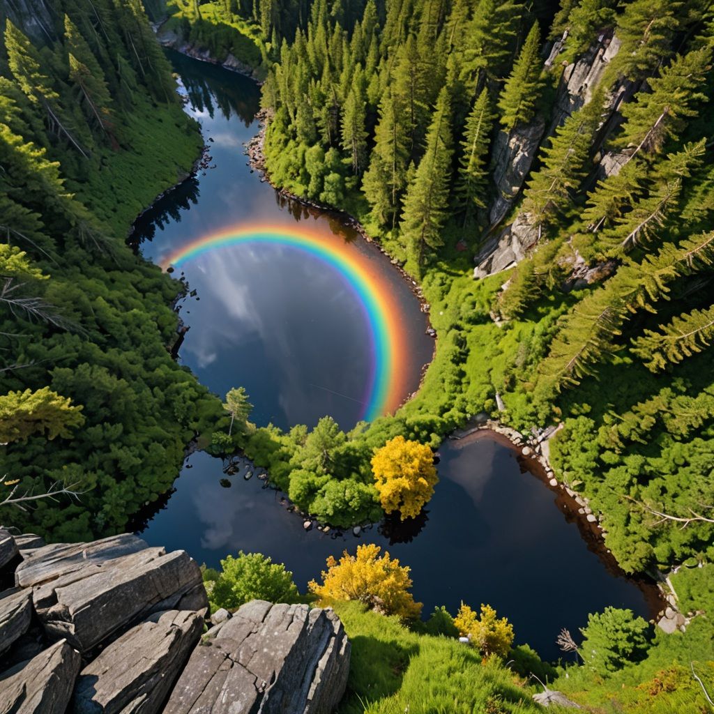 Rainbow on the pond