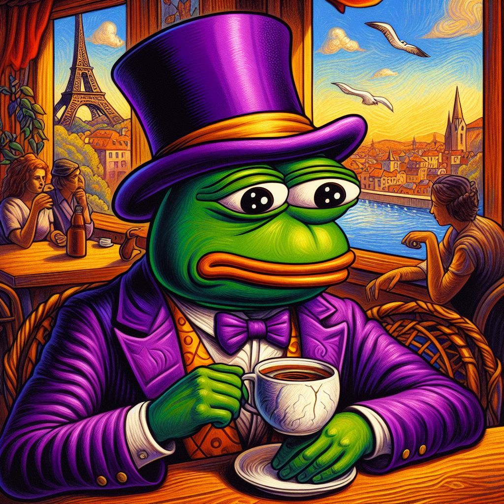 PEPE Sitting In Café and Drinking Coffee | 01