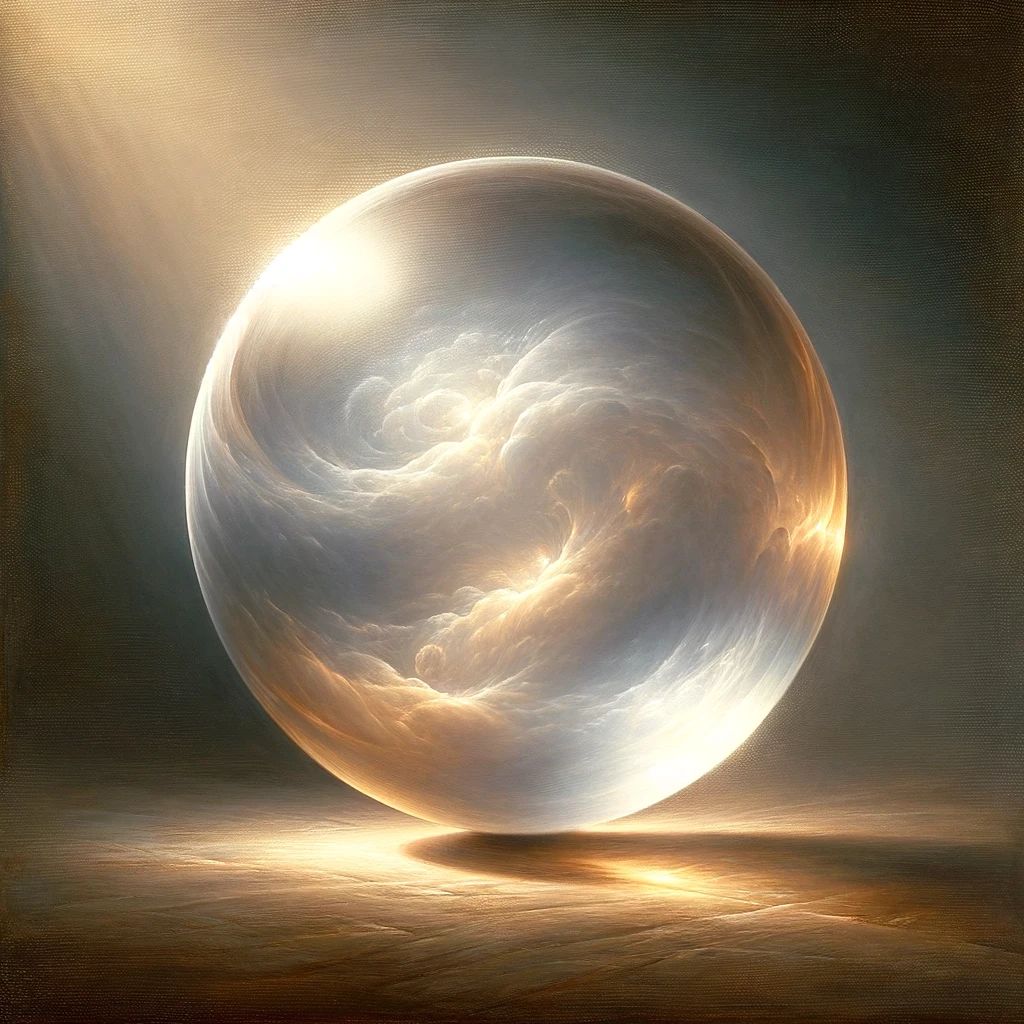 An orb bathed in ethereal light, glow