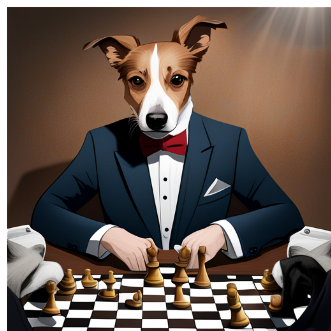 Dog play chess