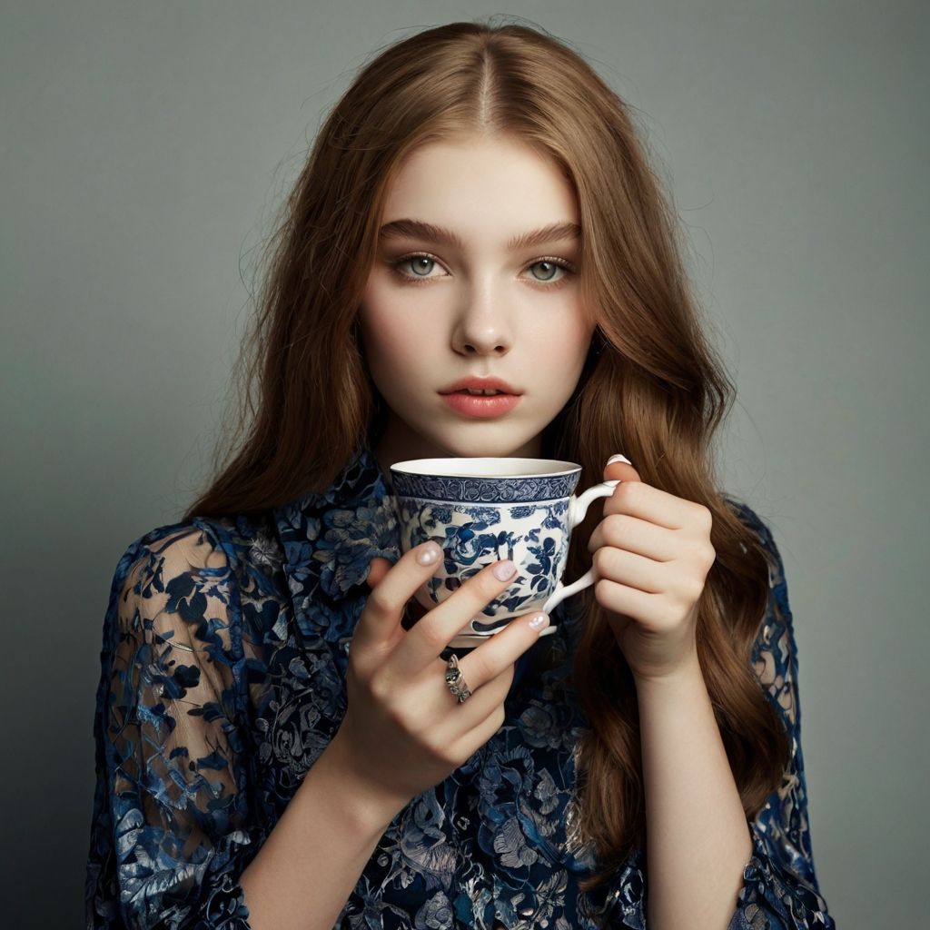 annushka drinks tea